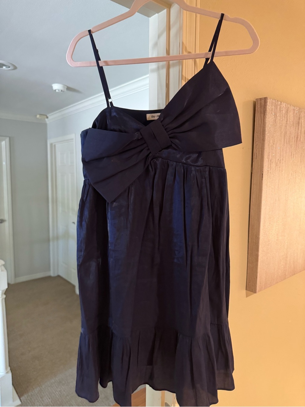 Day + Moon Girls Navy Bow-Front Formal Dress